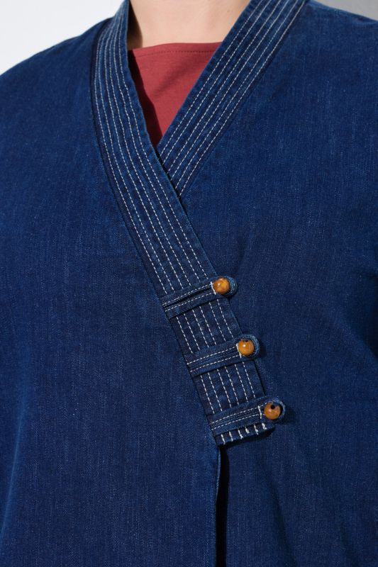 Eco Cotton Kimono Style Asymmetric Denim Jacket