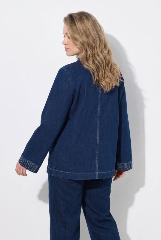 Eco Cotton Kimono Style Asymmetric Denim Jacket