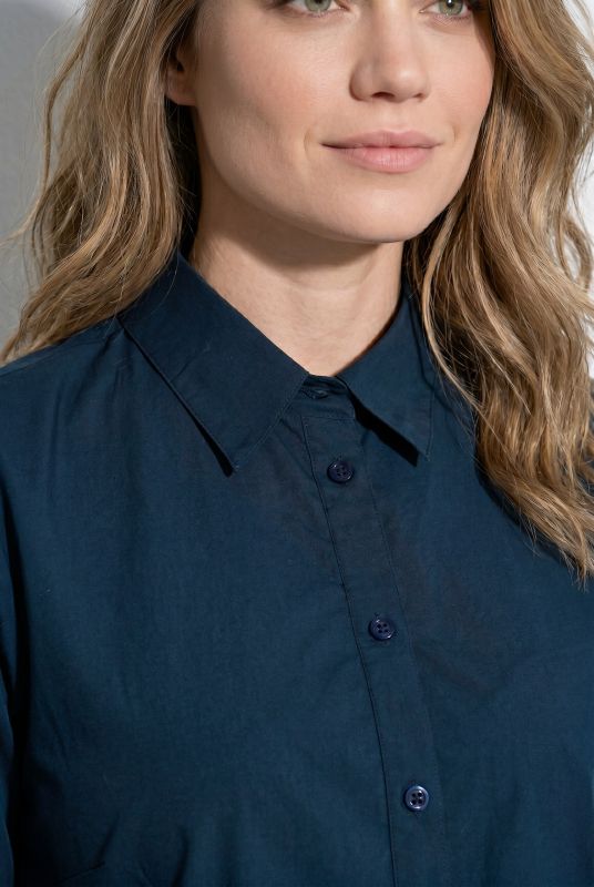 Balloon Sleeve Button-Down Lyocell Blouse
