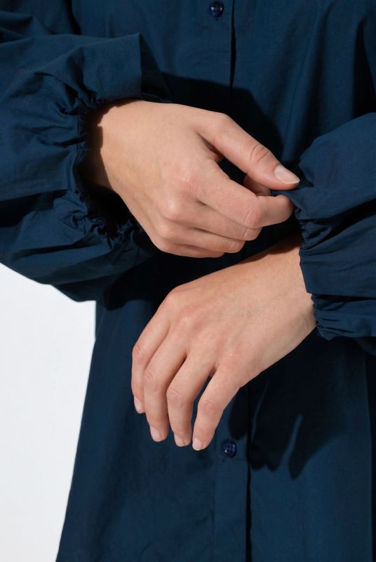 Balloon Sleeve Button-Down Lyocell Blouse
