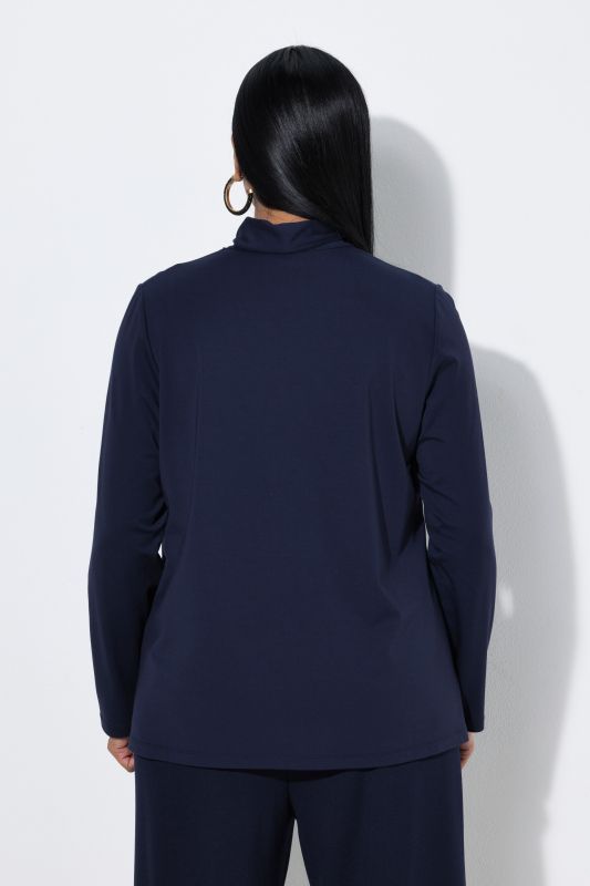 Ribbon Tie Modal Blend Jersey T-Shirt Blouse
