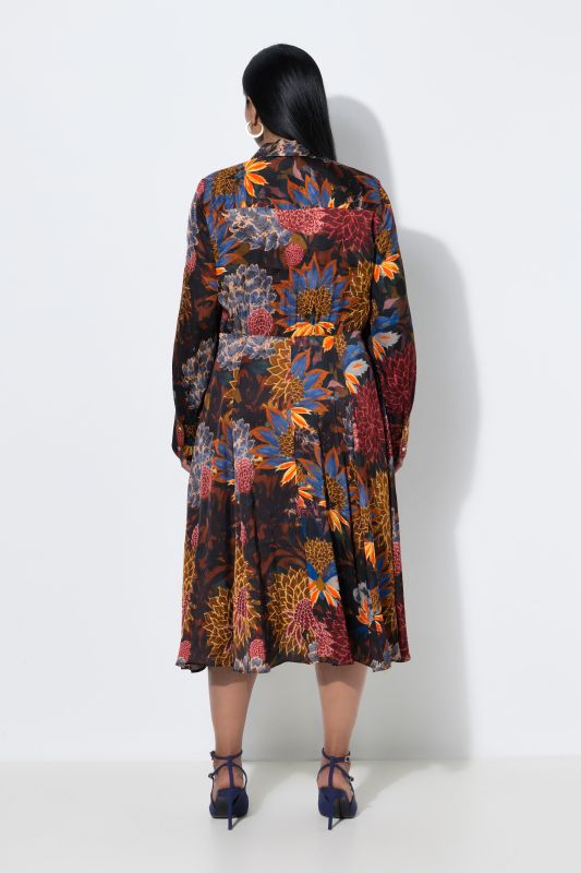 Autumn Bloom Long Sleeve Button-Down Dress