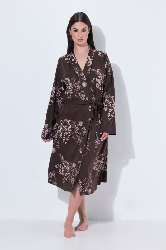 Floral Print Modal Blend Bathrobe