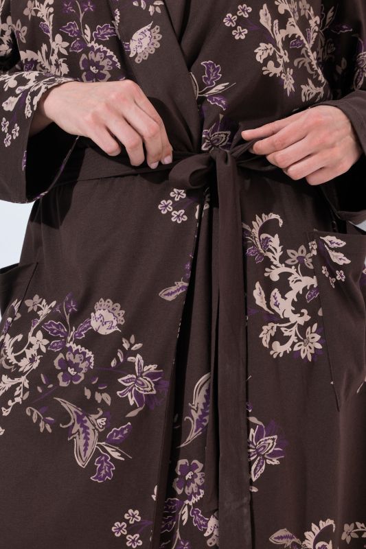 Floral Print Modal Blend Bathrobe