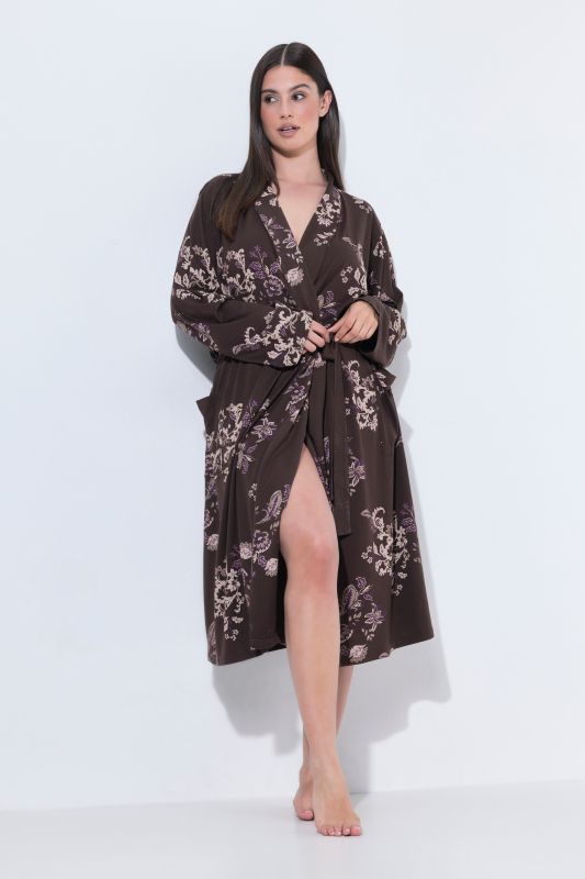 Floral Print Modal Blend Bathrobe