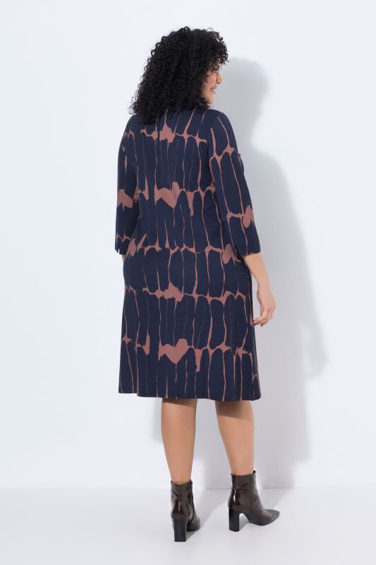 Modern Print Punto di Roma 3/4 Sleeve Dress