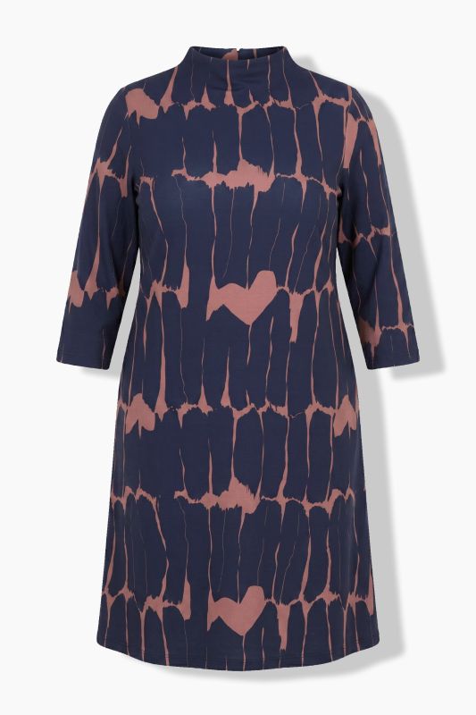 Modern Print Punto di Roma 3/4 Sleeve Dress