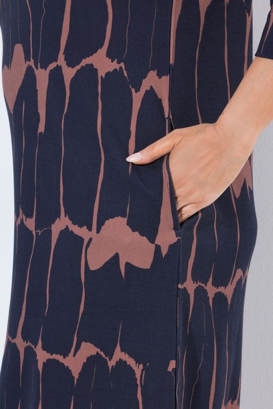 Modern Print Punto di Roma 3/4 Sleeve Dress