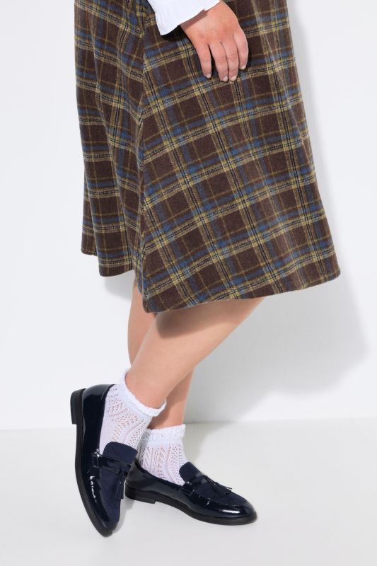 Plaid Elastic Waist A-Line Skirt