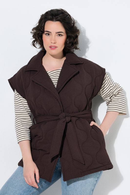 Ogee Quilted Lapel Collar Vest