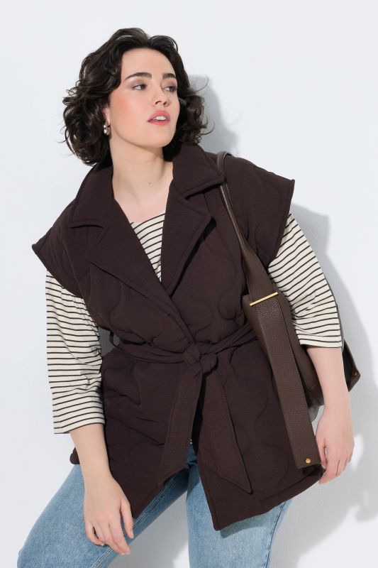 Ogee Quilted Lapel Collar Vest