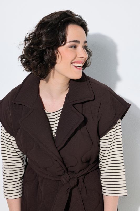 Ogee Quilted Lapel Collar Vest