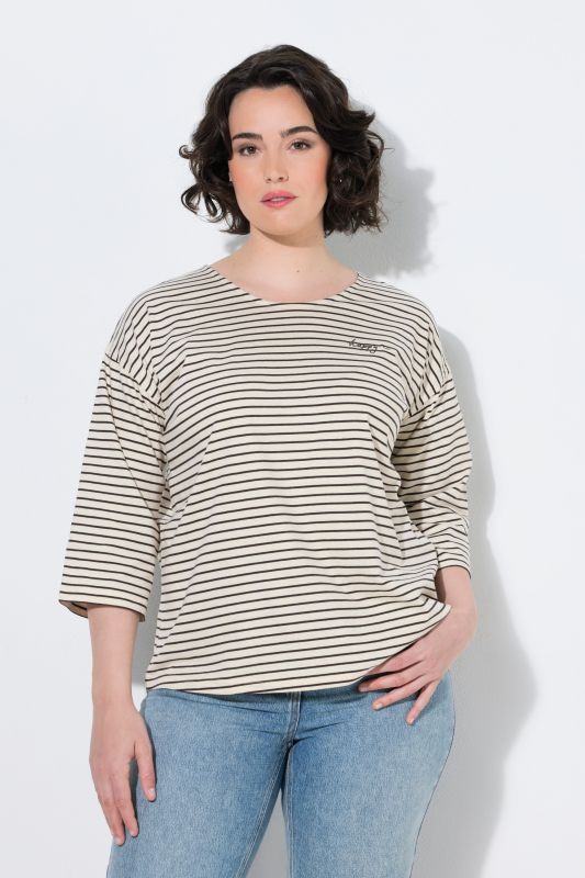 Striped 3/4 Sleeve Tee