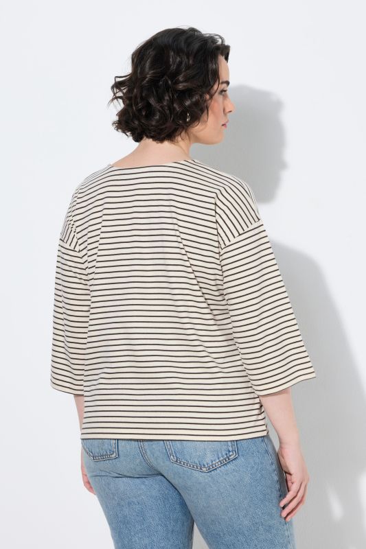 Striped 3/4 Sleeve Tee