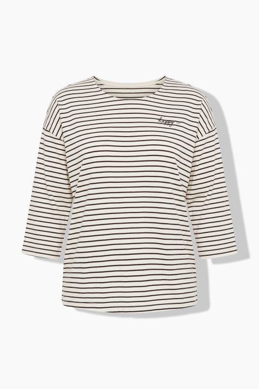 Striped 3/4 Sleeve Tee