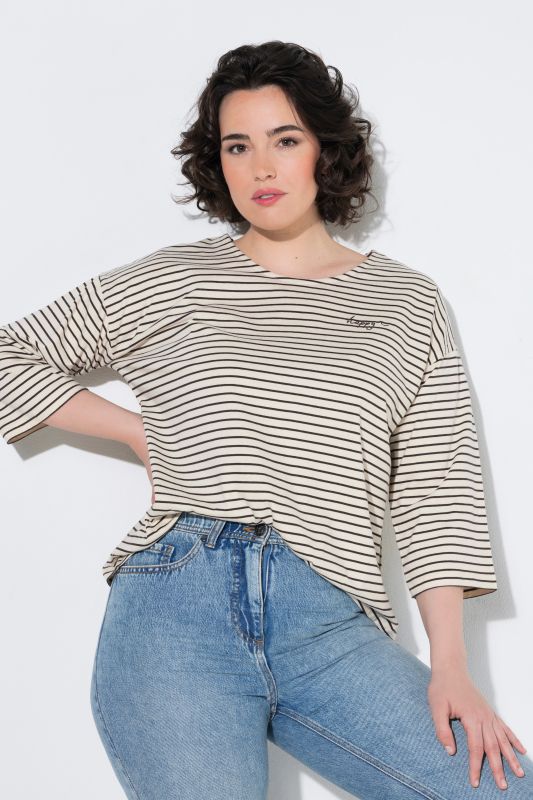 Striped 3/4 Sleeve Tee