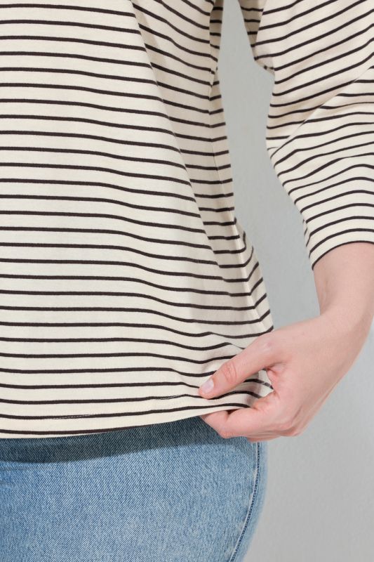 Striped 3/4 Sleeve Tee