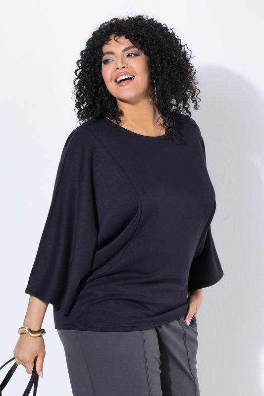 Batwing Sleeve Princess Seam Sweatshirt