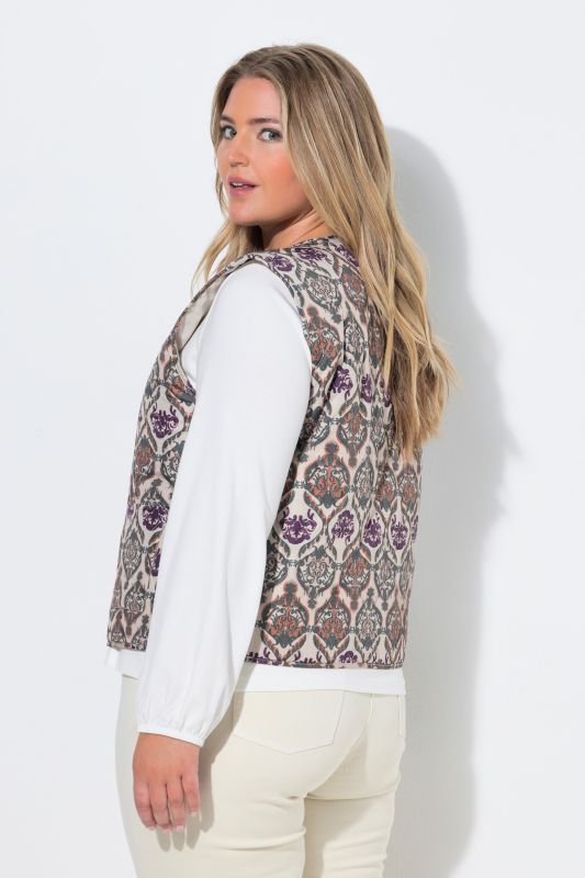 Ornamental Print Quilted Vest