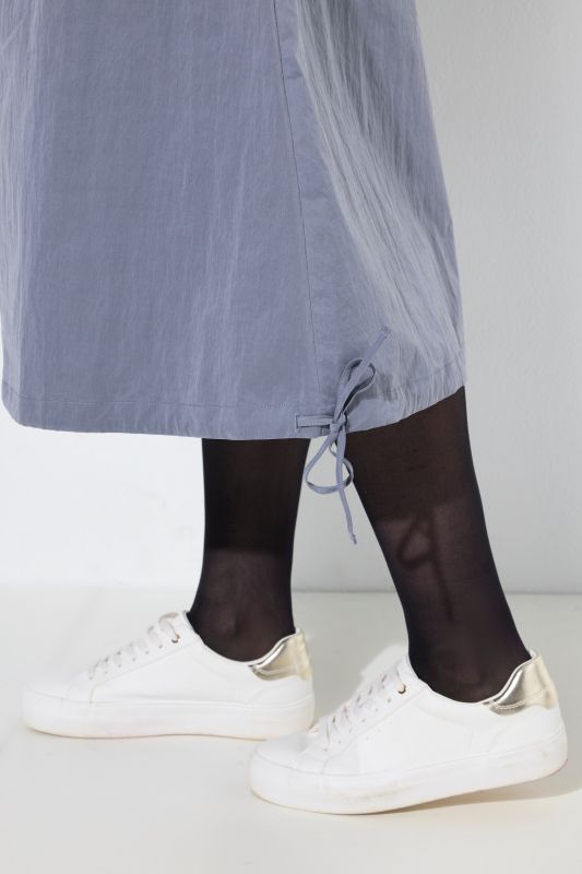 Drawstring Waist 3/4 Sleeve Midi Dress