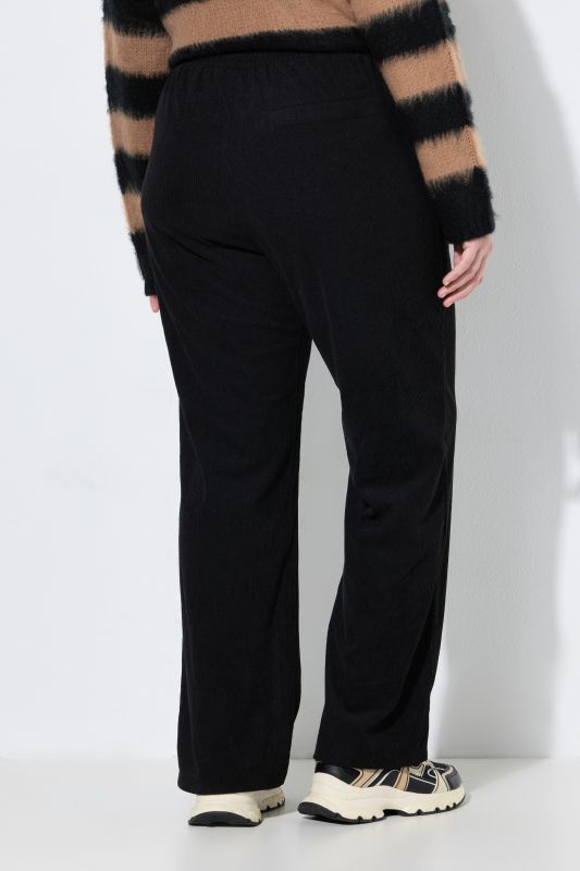 Wide Leg Drawstring Waist Corduroy Pants