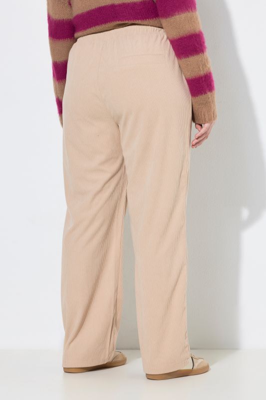 Wide Leg Drawstring Waist Corduroy Pants