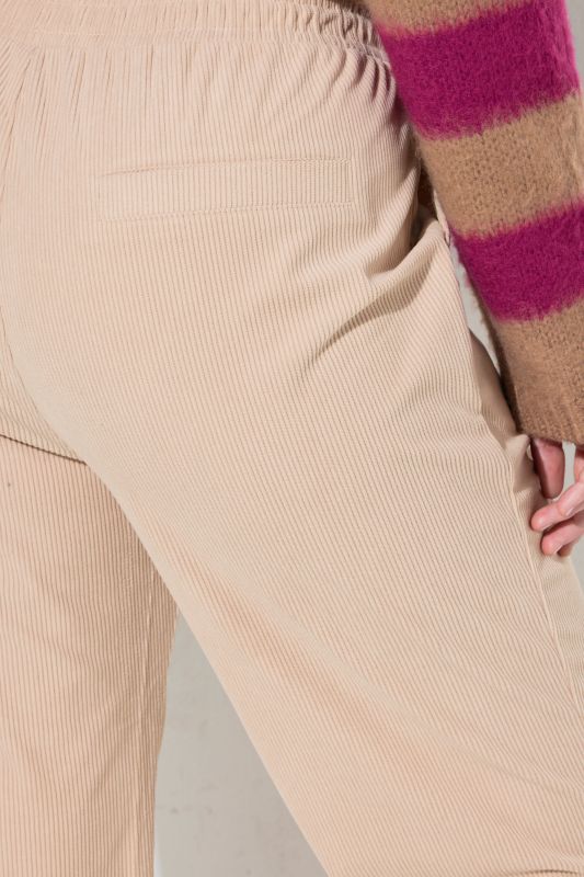 Wide Leg Drawstring Waist Corduroy Pants