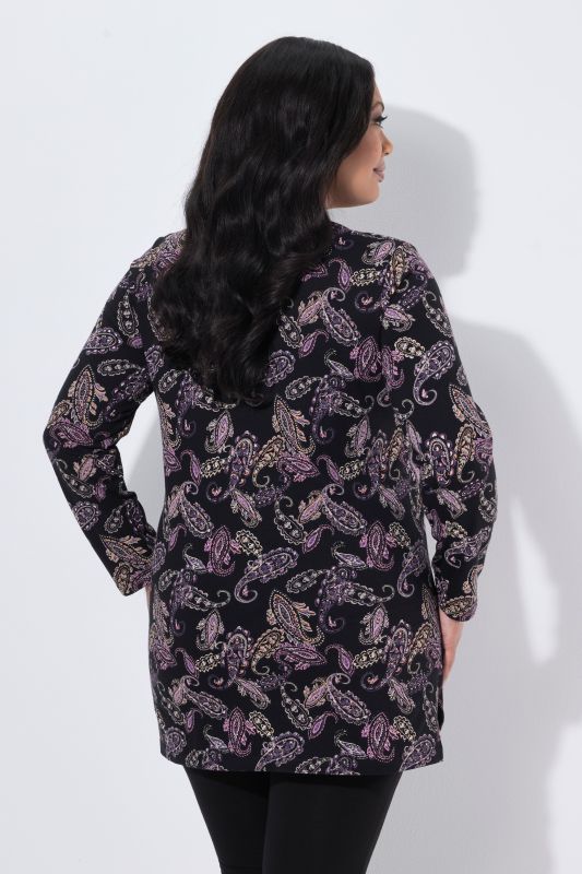Midnight Paisley Cutout Knit Tunic