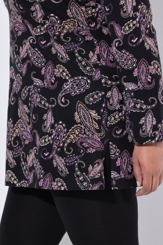 Midnight Paisley Cutout Knit Tunic