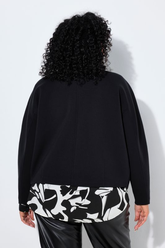 Oversized Open Shape Scuba Knit Cardigan