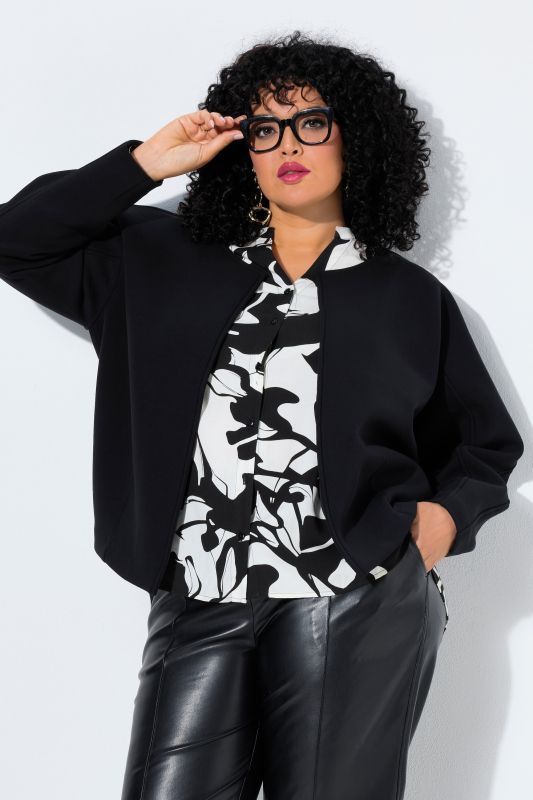 Oversized Open Shape Scuba Knit Cardigan