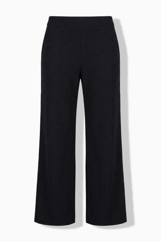 Tonal Rhinestone Elastic Waist Pants