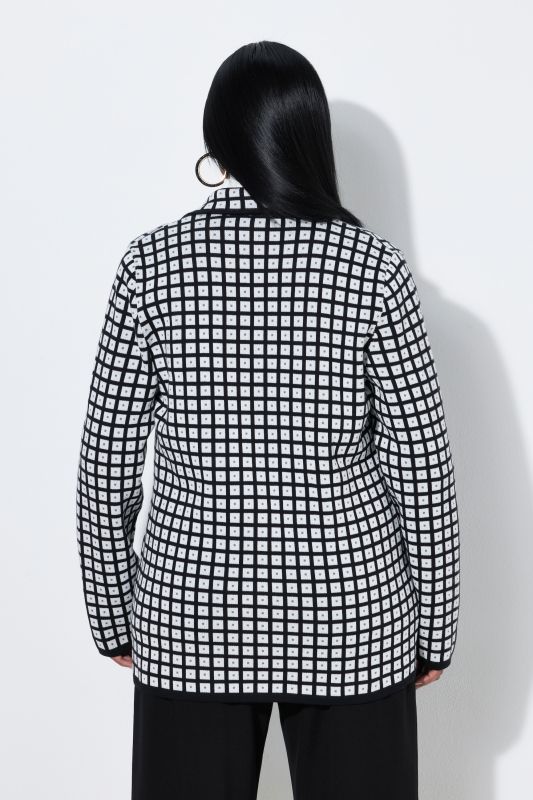 Checkered Knit Blazer