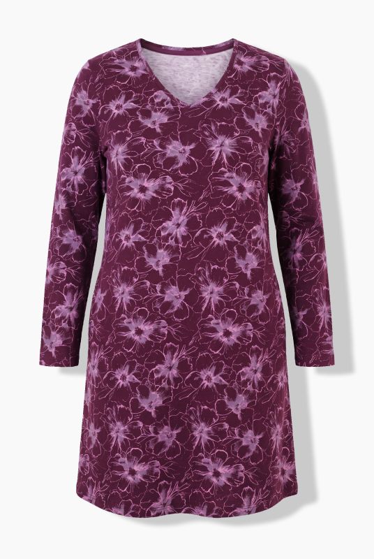 Floral Print V-Neck Pocket Knit Tunic