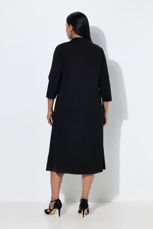 Beaded Leaf Embroidered Punto di Roma Dress