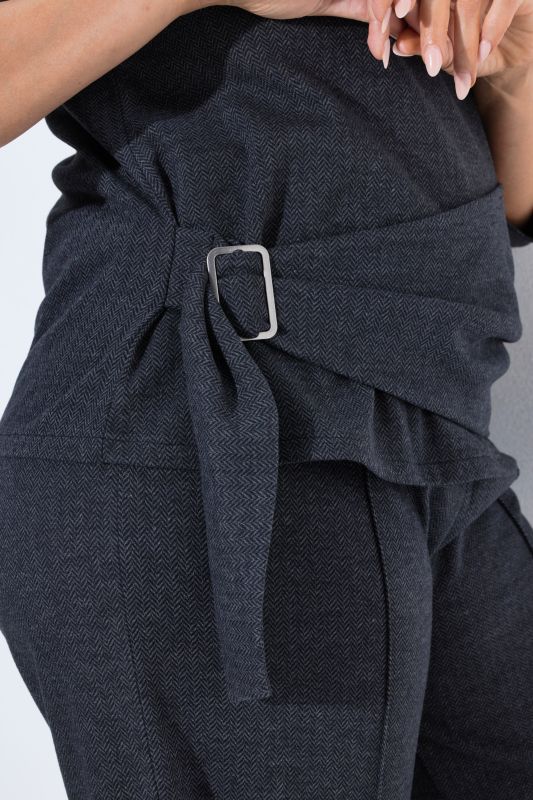 Asymmetric Wrap Belt 3/4 Sleeve T-Shirt Blouse