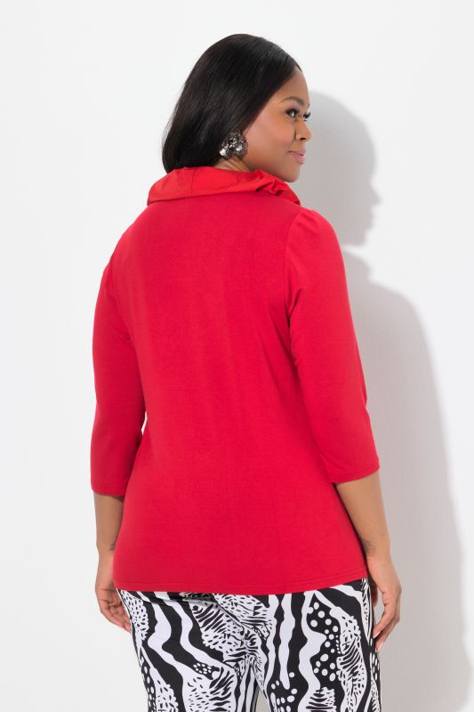 Taffeta Insert Collared T-Shirt