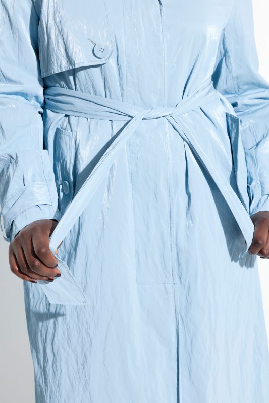 Metallic A-Line Trench Coat