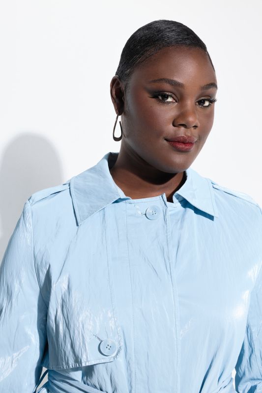 Metallic A-Line Trench Coat