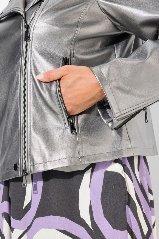 Metallic Biker Jacket