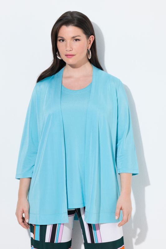 Lightly Textured Open Shape Slinky Pique Jacket