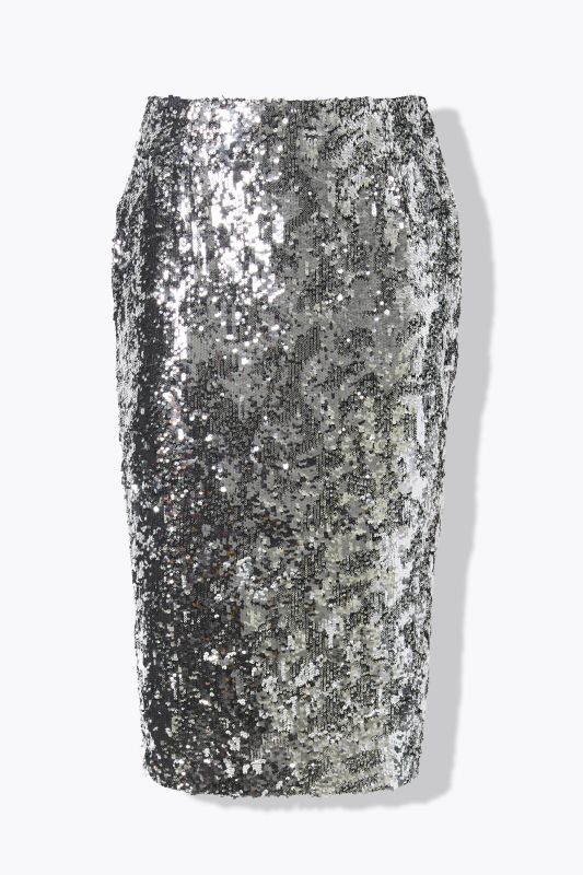 Slim Fit Sequin Maxi Skirt with Back Slit