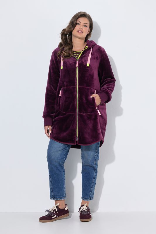 Teddy Fleece Longline Hooded Jacket