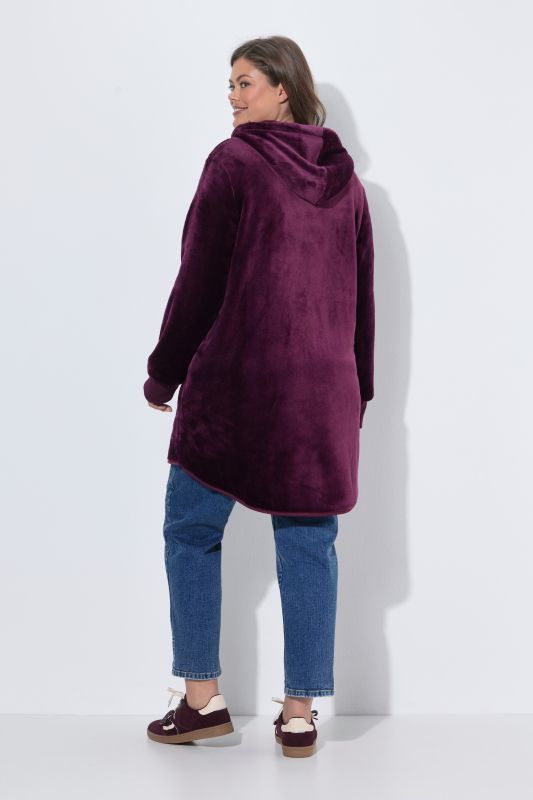 Teddy Fleece Longline Hooded Jacket