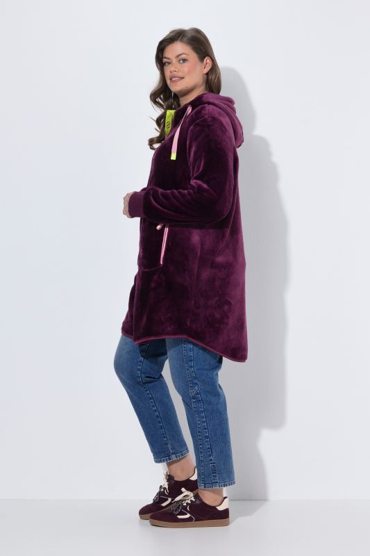 Teddy Fleece Longline Hooded Jacket