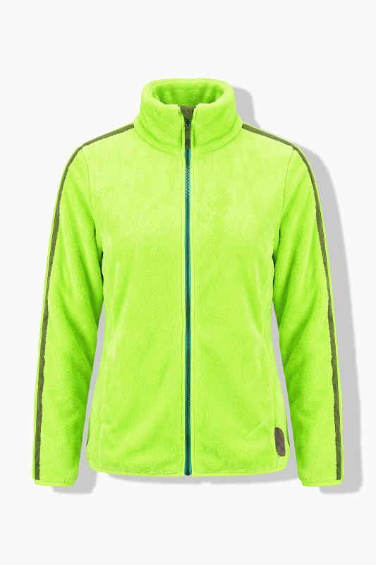Plush Teddy Fleece Side Stripe Jacket
