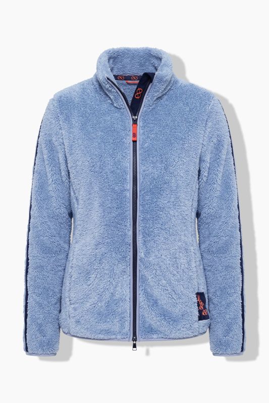 Plush Teddy Fleece Side Stripe Jacket