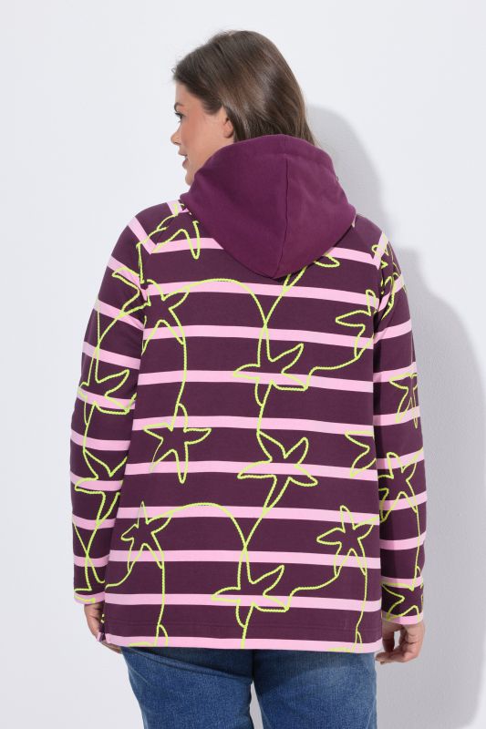 Striped Neon Starfish Hooded Sweatshirt