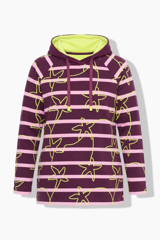 Striped Neon Starfish Hooded Sweatshirt