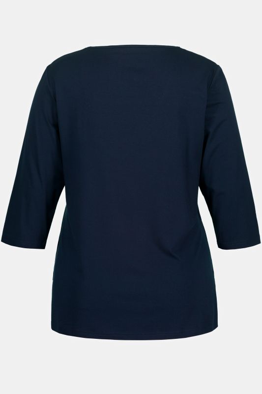 Silky Stretch Rounded V-Neck Stretch Knit Top